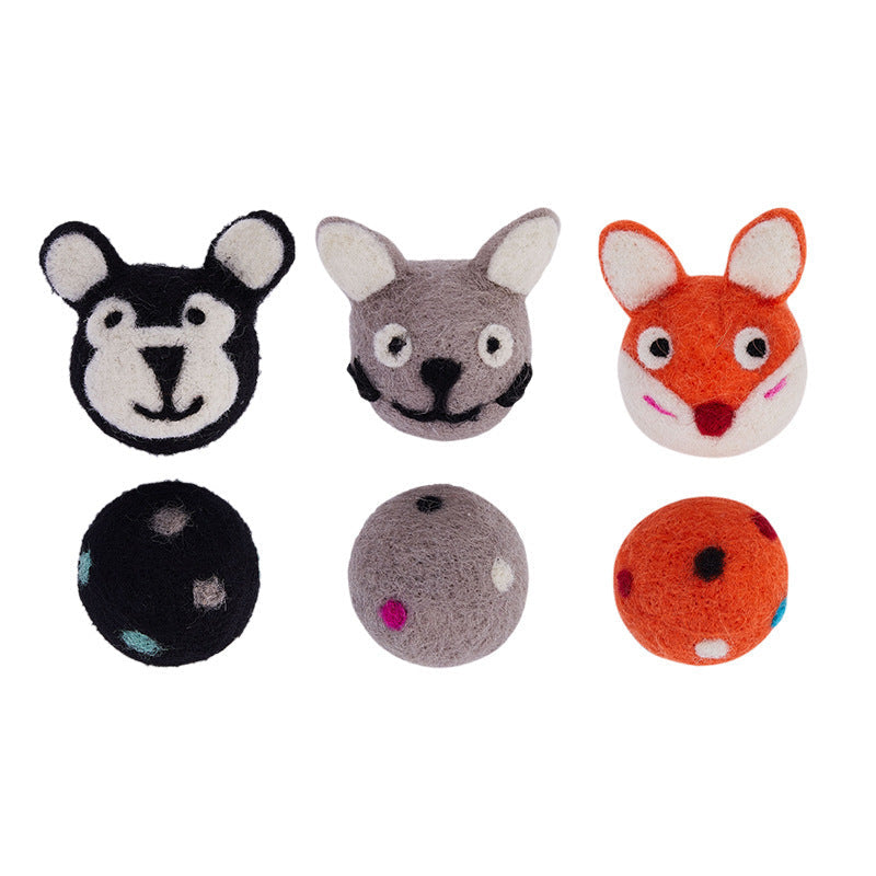 Colorful Felt Stretch Ball Cat Toy 