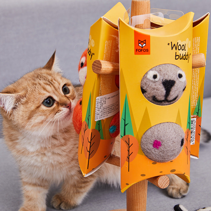 Colorful Felt Stretch Ball Cat Toy 